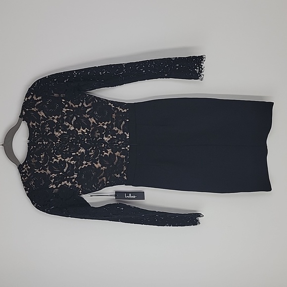 NWT. Lulu's swoon-er or later black long sleeve lace dress size xs - Picture 10 of 12